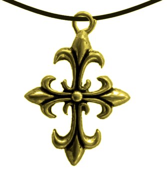 Anhänger Kreuz, Metall, 3 cm, goldfarben