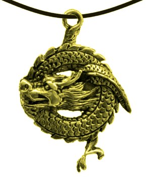 Anhänger schlafender Drache, Metall, 4 cm, goldfarben