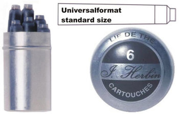 J. Herbin 6 Tintenpatronen in der Dose teebraun