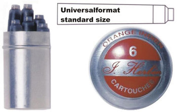 J. Herbin 6 Tintenpatronen in der Dose indisch orange