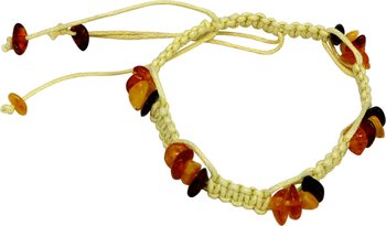 Bernstein Armband Shambala mit gelben Flechtband
