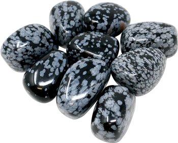 100 g Schneeflocken Obsidian Trommelsteine, medium 2-3 cm