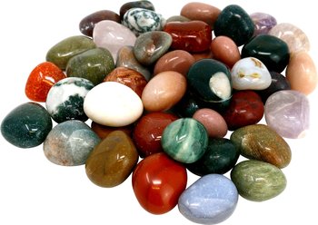 Edelstein Trommelsteine im Nature Mix, 1 kg, medium 2-3 cm