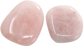 2 Stück Rosenquarz Taschenstein, 3 bis 5 cm