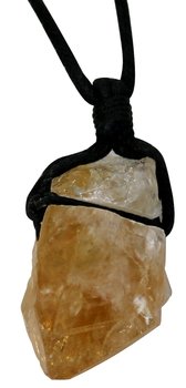 Edelstein Citrin Kristall Rohstein am Stoffband, 4 cm