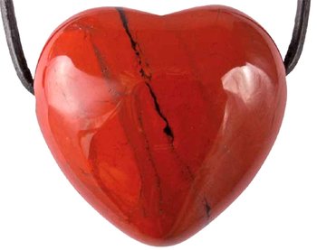Jaspis rot Herz Anhänger, 3 cm mit Lederband