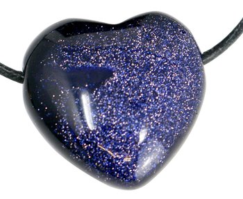 Blaufluss Herz Anhänger, 3 cm mit Lederband