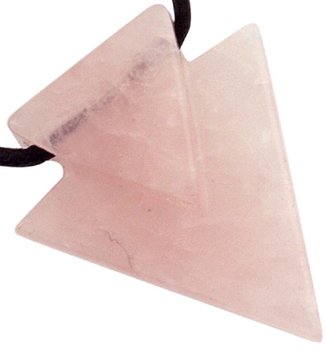 Pfeil Anhänger Rosenquarz, 30 mm mit Lederband