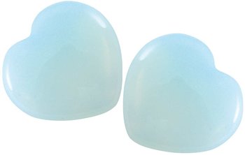 Edelstein Opal Herz, 4 cm, 2 Stück