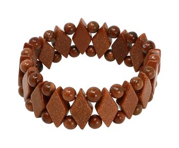 Goldfluss rot Armband, 2 cm breit im Samtbeutelchen
