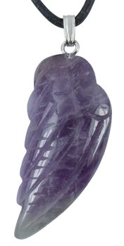 Bergkristall Engelsflügel 35 mm mit Lederband Engel Flügel Kristall Edelstein 
