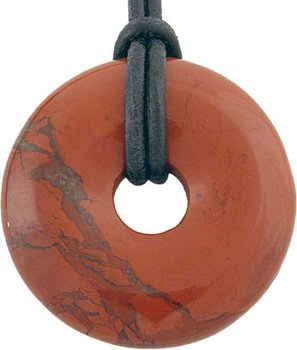 Jaspis Donut 40 mm als Geschenkset mit Lederband