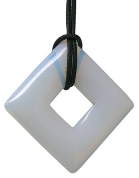 Square Donut Opalglas, 35 mm mit Lederband