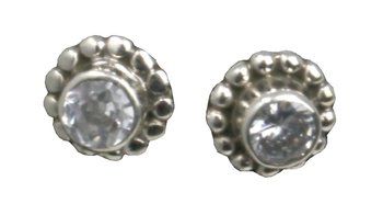 Weißer Topas Ohrstecker Sonne, 925er Silber
