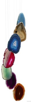 Achat Windspiel, 78 cm mit 7 farbigen Achat Scheiben