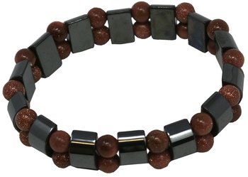 Hämatit Goldfluss Armband, dehnbar
