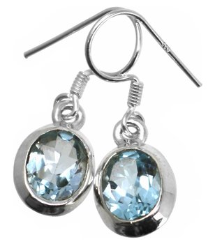 Blauer Topas Ohrhänger, 925er Silber