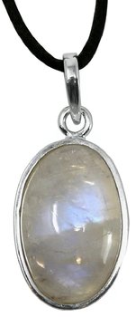 Mondstein Anhänger Mabu, oval, 925er Silber, 2 cm