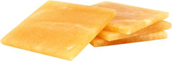 4 Stück Untersetzer aus Orangen-Calcit, 9,5 cm