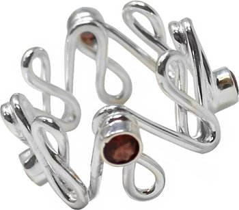 Ring Unendliches Glück, 925er Silber, Gr. 57 mit Granat