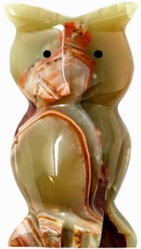 Eule aus Onyx Marmor, Naturstein, 10 cm