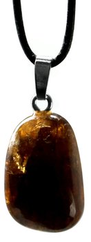 Edelstein Dravit Anhänger, getrommelt, braun, ca. 2 cm