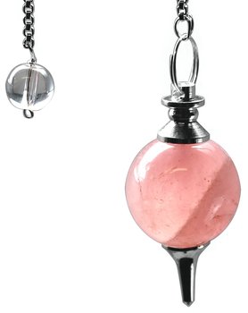 Rosenquarz Pendel, Kugel, 4 cm, Edelstein Kristall