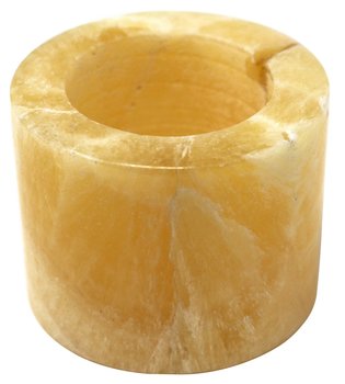 Edelstein Teelicht aus Orangencalcit, 6,5 x 5,5 cm