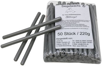 7 mm Siegelwachs perlsilber - für Heißklebepistole - 50er Pack