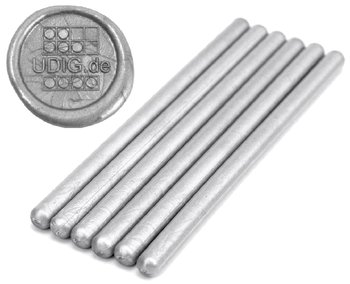 7 mm Siegelwachs perlsilber - für Heißklebepistole - 6er Pack