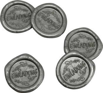 25 Stück fertige Siegelaufkleber Einladung Kupfer Ø 27 mm Wachssiegel Siegel 