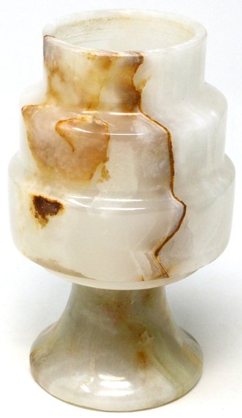 Naturstein Kerzenständer Kerzenhalter 12 cm Teelicht Lampe II aus Onyx Marmor 